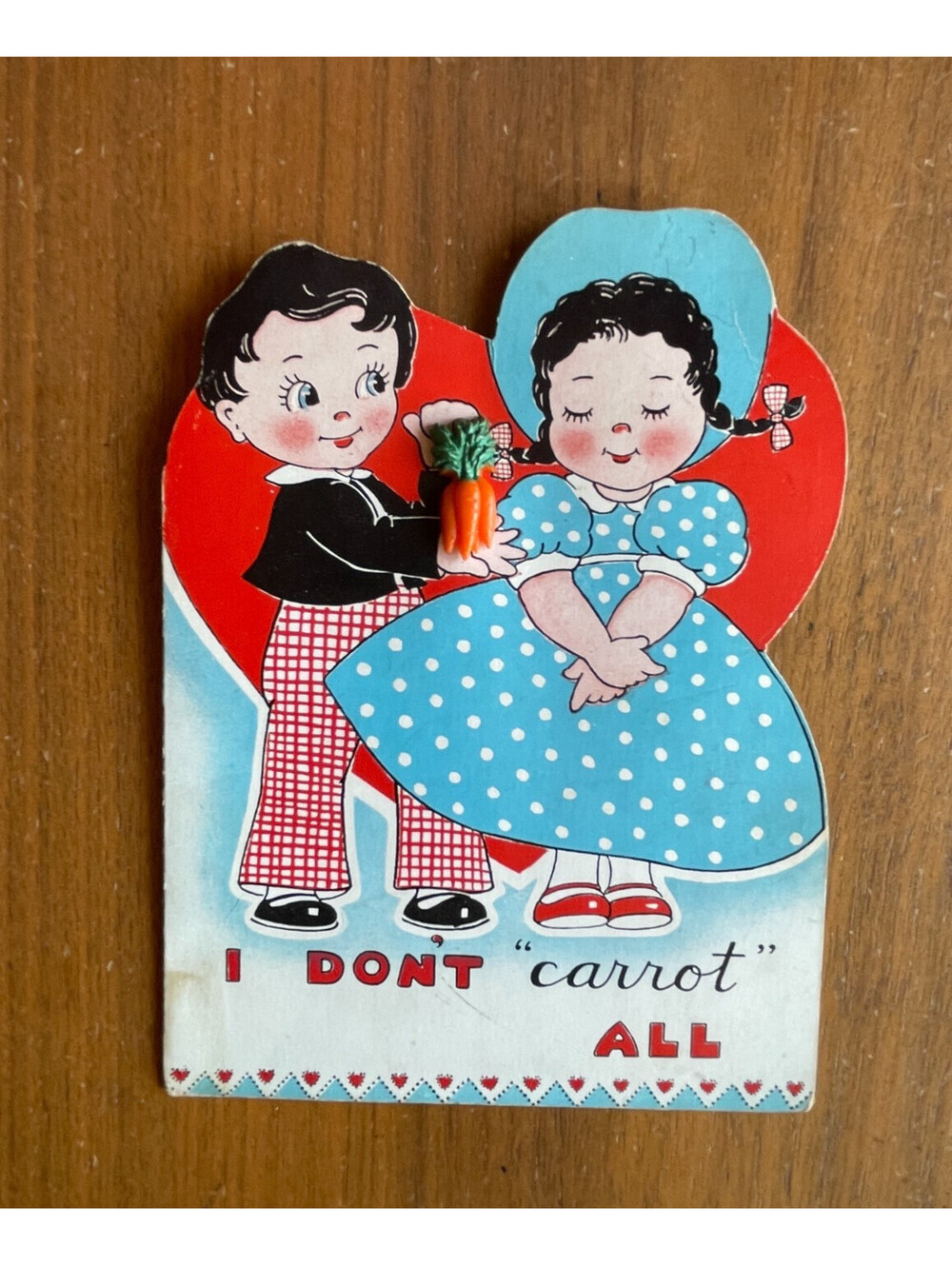 Valentine Card I Don't Carrot All Little Boy & Girl Valentine's Day Card